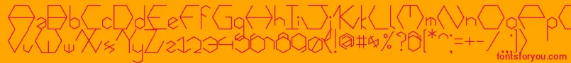 フォントHexafont – オレンジの背景に赤い文字
