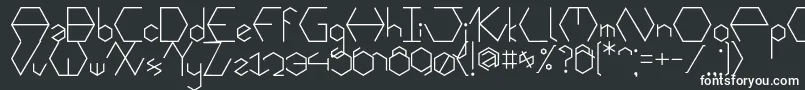 フォントHexafont – 黒い背景に白い文字