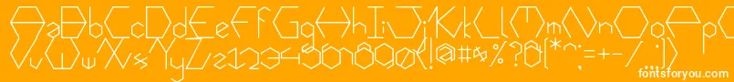 Fonte Hexafont – fontes brancas em um fundo laranja