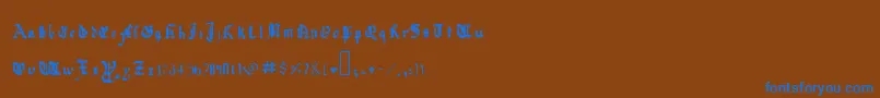 QuadrataPreciosaExtended Font – Blue Fonts on Brown Background