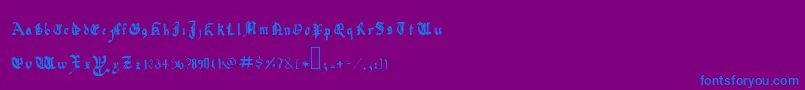 QuadrataPreciosaExtended Font – Blue Fonts on Purple Background
