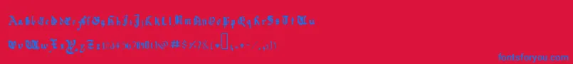 QuadrataPreciosaExtended Font – Blue Fonts on Red Background