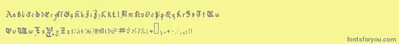 QuadrataPreciosaExtended Font – Gray Fonts on Yellow Background