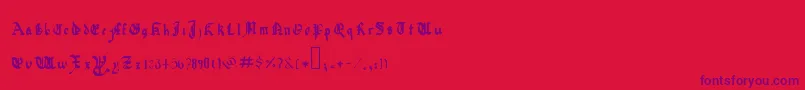 QuadrataPreciosaExtended-Schriftart – Violette Schriften auf rotem Hintergrund