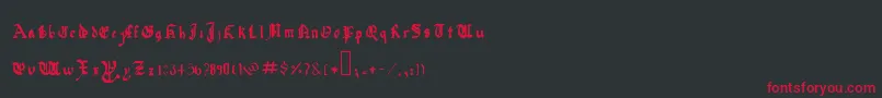 QuadrataPreciosaExtended Font – Red Fonts on Black Background