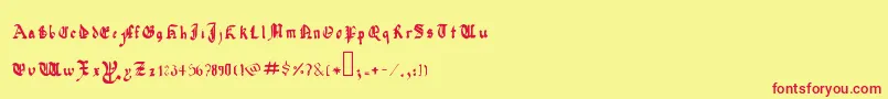 QuadrataPreciosaExtended Font – Red Fonts on Yellow Background