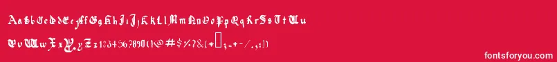 Шрифт QuadrataPreciosaExtended – белые шрифты на красном фоне