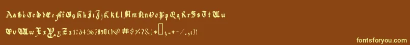QuadrataPreciosaExtended Font – Yellow Fonts on Brown Background