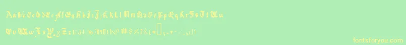 QuadrataPreciosaExtended Font – Yellow Fonts on Green Background