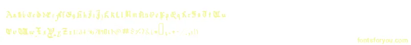 QuadrataPreciosaExtended Font – Yellow Fonts on White Background