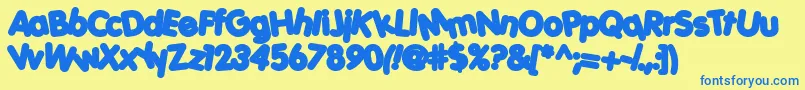 Porkh Font – Blue Fonts on Yellow Background