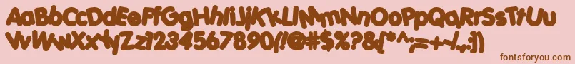 Porkh-Schriftart – Braune Schriften auf rosa Hintergrund