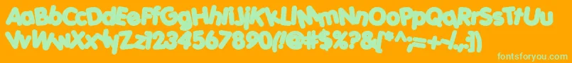 Porkh Font – Green Fonts on Orange Background