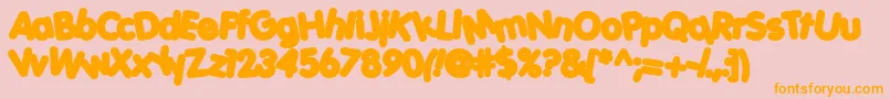 Porkh-Schriftart – Orangefarbene Schriften auf rosa Hintergrund
