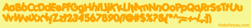 Porkh-Schriftart – Orangefarbene Schriften auf gelbem Hintergrund