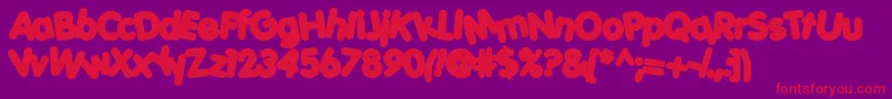 フォントPorkh – 紫の背景に赤い文字