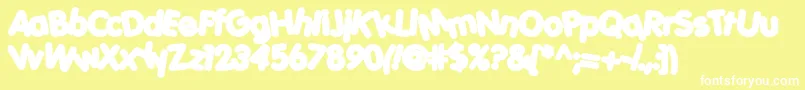 フォントPorkh – 黄色い背景に白い文字