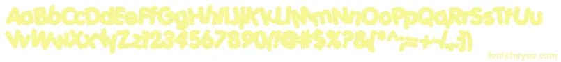フォントPorkh – 白い背景に黄色の文字