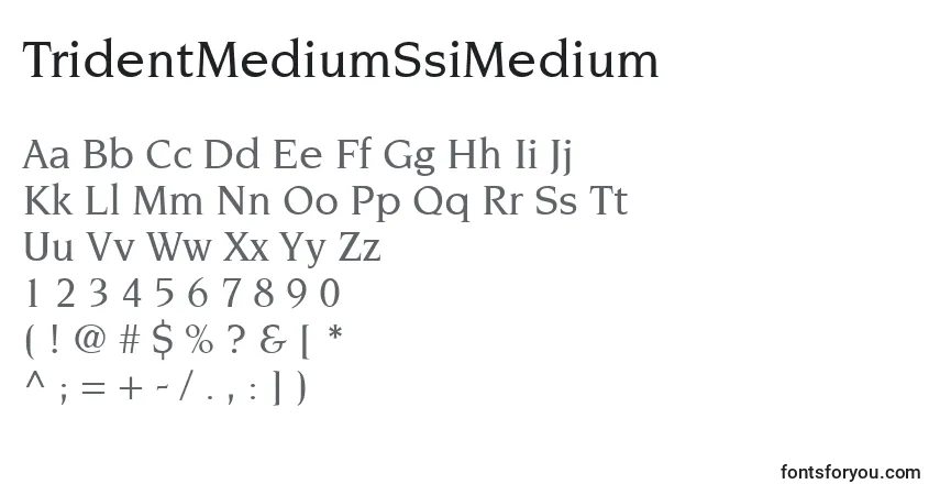 A fonte TridentMediumSsiMedium – alfabeto, números, caracteres especiais