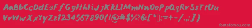 Janicehandink Font – Gray Fonts on Red Background