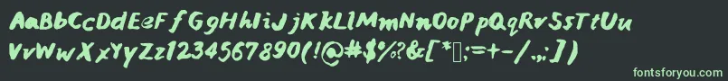 Janicehandink Font – Green Fonts on Black Background