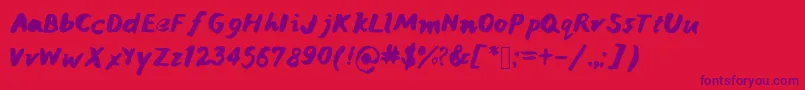 Janicehandink Font – Purple Fonts on Red Background