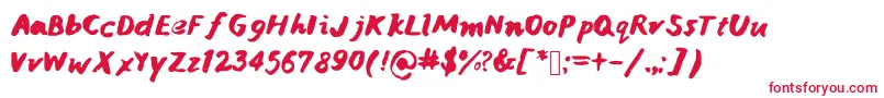 Janicehandink-Schriftart – Rote Schriften auf weißem Hintergrund