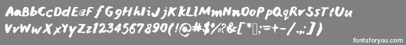 フォントJanicehandink – 灰色の背景に白い文字