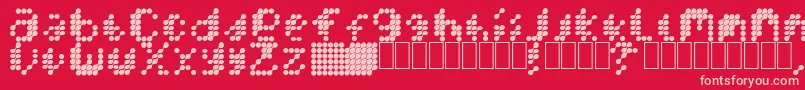 Mercblob-fontti – vaaleanpunaiset fontit punaisella taustalla