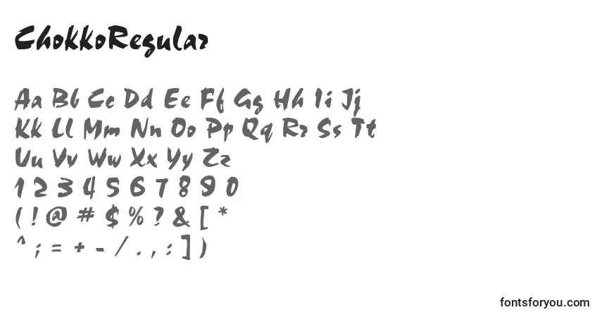 Шрифт ChokkoRegular – алфавит, цифры, специальные символы