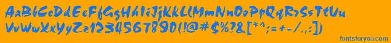 ChokkoRegular Font – Blue Fonts on Orange Background