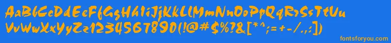 ChokkoRegular Font – Orange Fonts on Blue Background