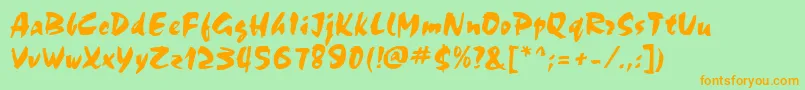 ChokkoRegular Font – Orange Fonts on Green Background