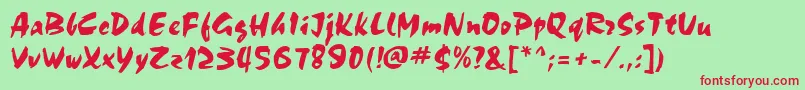 ChokkoRegular Font – Red Fonts on Green Background