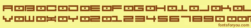 フォントSpv2.5 – 茶色の文字が黄色の背景にあります。