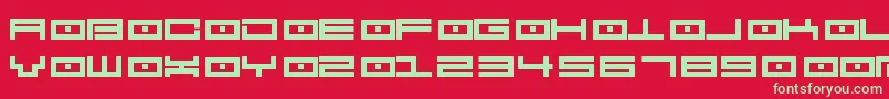 Spv2.5-Schriftart – Grüne Schriften auf rotem Hintergrund