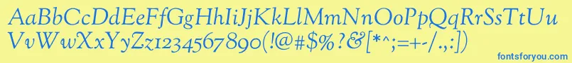 SortsmillgoudyItalic Font – Blue Fonts on Yellow Background