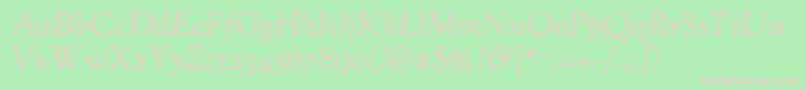 SortsmillgoudyItalic Font – Pink Fonts on Green Background