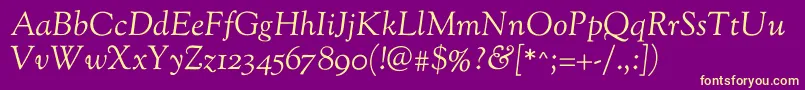 SortsmillgoudyItalic Font – Yellow Fonts on Purple Background