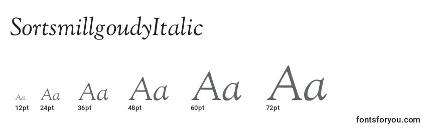 Größen der Schriftart SortsmillgoudyItalic