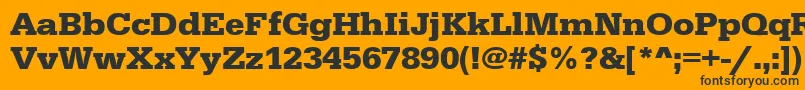 Шрифт UrwegyptiennetwidBold – чёрные шрифты на оранжевом фоне