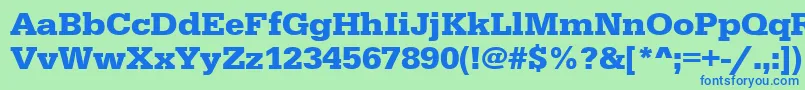 UrwegyptiennetwidBold Font – Blue Fonts on Green Background