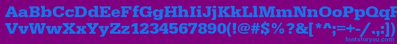 Шрифт UrwegyptiennetwidBold – синие шрифты на фиолетовом фоне