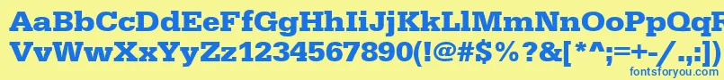 Шрифт UrwegyptiennetwidBold – синие шрифты на жёлтом фоне