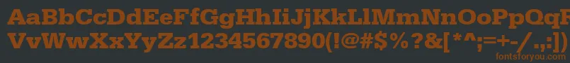UrwegyptiennetwidBold-fontti – ruskeat fontit mustalla taustalla