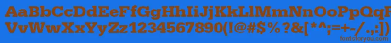 UrwegyptiennetwidBold-Schriftart – Braune Schriften auf blauem Hintergrund
