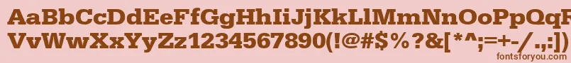 UrwegyptiennetwidBold-fontti – ruskeat fontit vaaleanpunaisella taustalla
