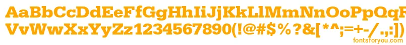 UrwegyptiennetwidBold-Schriftart – Orangefarbene Schriften auf weißem Hintergrund