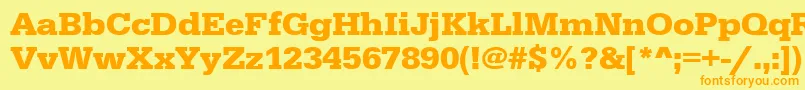 Шрифт UrwegyptiennetwidBold – оранжевые шрифты на жёлтом фоне