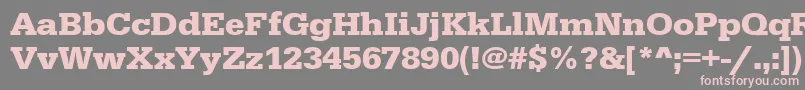 フォントUrwegyptiennetwidBold – 灰色の背景にピンクのフォント